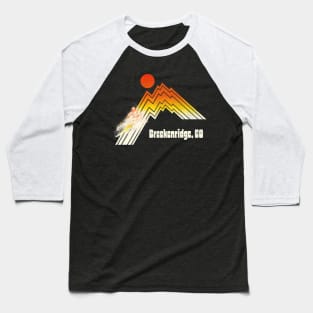 Breckenridge Colorado 70s/80s Retro Souvenir Style Skiing Baseball T-Shirt